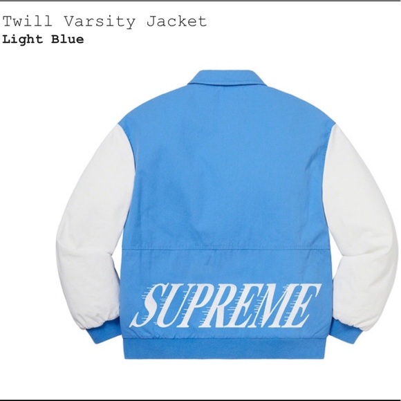 supreme denim twill varsity jacket